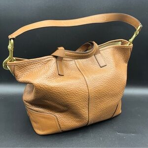 COACH New York Hadley Pebbled Satchel F-31334 Shoulder Bag Luxe Grain Brown